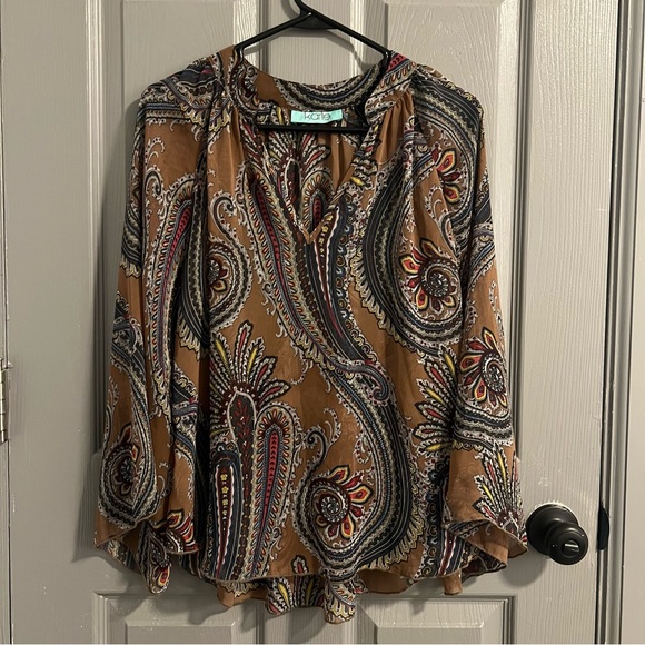 Karlie Tops - Karlie Multicolor Paisley Boho Blouse